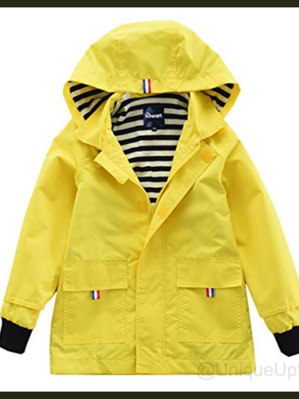 Hiheart Kids Waterproof Hooded Rain Jacket Cotton Lined Zip